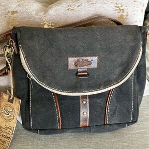 NWT Sixtease Oberon Cotton Canvas & Leather Crossbody/Messenger Bag/Backpack